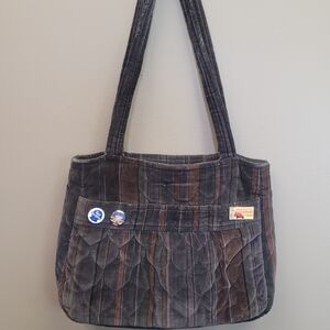 70s Velour Boho Revival Handmade Daren's Bags Shoulder Tote Bag Purse